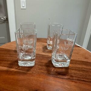 Set of Four Clear Glass Tumblers